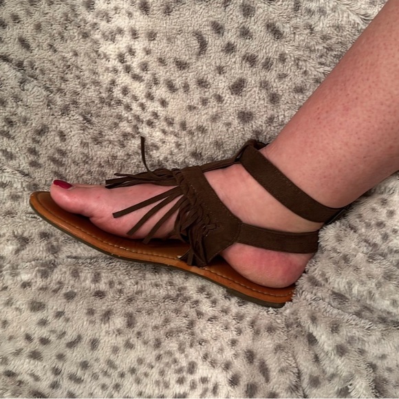 Charlotte Russe Shoes Womens Brown Fringe Sandal Poshmark